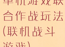 单机游戏联合作战玩法(联机战斗游戏)