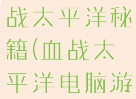 单机游戏血战太平洋秘籍(血战太平洋电脑游戏)
