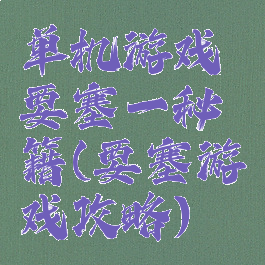 单机游戏要塞一秘籍(要塞游戏攻略)