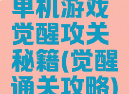 单机游戏觉醒攻关秘籍(觉醒通关攻略)