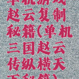 单机游戏赵云复制秘籍(单机三国赵云传纵横天下秘籍)