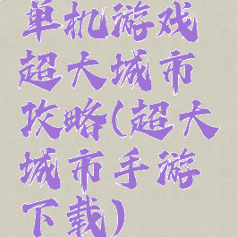 单机游戏超大城市攻略(超大城市手游下载)