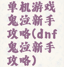 单机游戏鬼泣新手攻略(dnf鬼泣新手攻略)