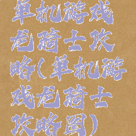 单机游戏龙骑士攻略(单机游戏龙骑士攻略图)