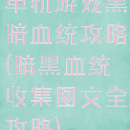 单机游戏黑暗血统攻略(暗黑血统收集图文全攻略)