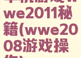 单机游戏wwe2011秘籍(wwe2008游戏操作)