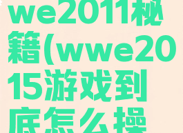 单机游戏wwe2011秘籍(wwe2015游戏到底怎么操作)