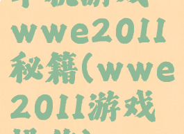 单机游戏wwe2011秘籍(wwe2011游戏操作)