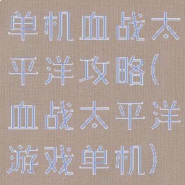 单机血战太平洋攻略(血战太平洋游戏单机)