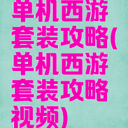 单机西游套装攻略(单机西游套装攻略视频)