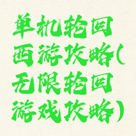 单机轮回西游攻略(无限轮回游戏攻略)