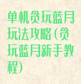 单机贪玩蓝月玩法攻略(贪玩蓝月新手教程)