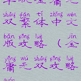 单机金庸无双繁体中文版攻略(金庸无双攻略全)