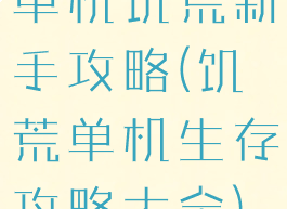 单机饥荒新手攻略(饥荒单机生存攻略大全)