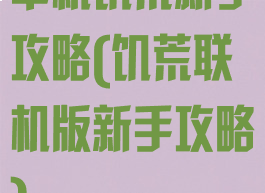 单机饥荒新手攻略(饥荒联机版新手攻略)