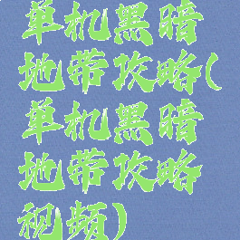 单机黑暗地带攻略(单机黑暗地带攻略视频)