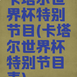 卡塔尔世界杯特别节目(卡塔尔世界杯特别节目表)