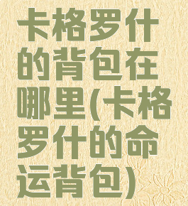 卡格罗什的背包在哪里(卡格罗什的命运背包)