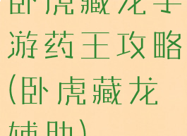 卧虎藏龙手游药王攻略(卧虎藏龙辅助)