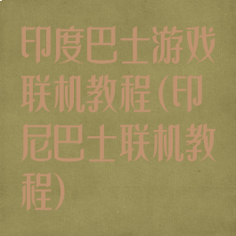 印度巴士游戏联机教程(印尼巴士联机教程)