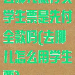 去哪儿旅行买学生票是先付全款吗(去哪儿怎么用学生票)
