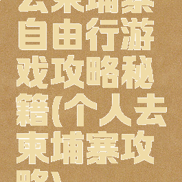 去柬埔寨自由行游戏攻略秘籍(个人去柬埔寨攻略)