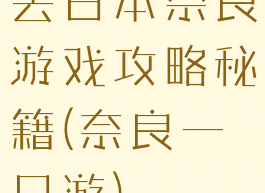 去日本奈良游戏攻略秘籍(奈良一日游)