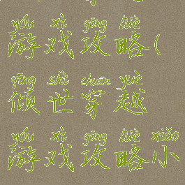 倾世穿越游戏攻略(倾世穿越游戏攻略小说)