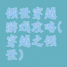 倾世穿越游戏攻略(穿越之倾世)