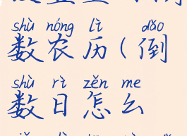 倒数日怎么设置生日倒数农历(倒数日怎么显示生日倒数)