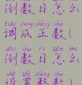 倒数日怎么调成正数(倒数日怎么设置整数)