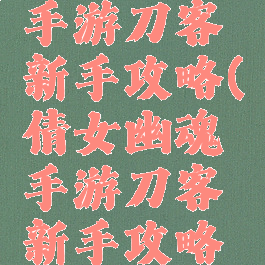 倩女幽魂手游刀客新手攻略(倩女幽魂手游刀客新手攻略大全)