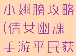 倩女幽魂手游平民获得小翅膀攻略(倩女幽魂手游平民获得小翅膀攻略图)
