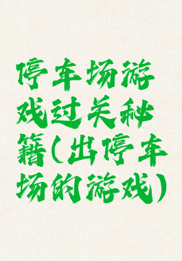 停车场游戏过关秘籍(出停车场的游戏)
