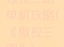 傲视三国单机攻略(《傲视三国》)