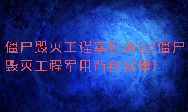 僵尸毁灭工程军用背包(僵尸毁灭工程军用背包容量)