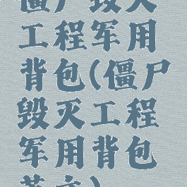 僵尸毁灭工程军用背包(僵尸毁灭工程军用背包英文)