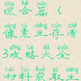 像素生存者3游戏攻略综合篇(像素生存者3攻略大全材料获取生存心得进阶教学)