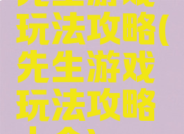 先生游戏玩法攻略(先生游戏玩法攻略大全)