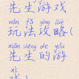 先生游戏玩法攻略(先生的游戏)