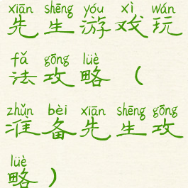 先生游戏玩法攻略(准备先生攻略)