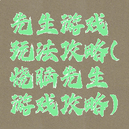 先生游戏玩法攻略(烧脑先生游戏攻略)