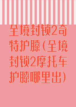 全境封锁2奇特护膝(全境封锁2摩托车护膝哪里出)