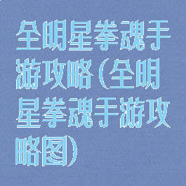 全明星拳魂手游攻略(全明星拳魂手游攻略图)