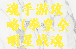 全明星拳魂手游攻略(拳皇全明星战魂攻略)