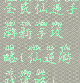 全民仙逆手游新手攻略(仙逆游戏攻略)
