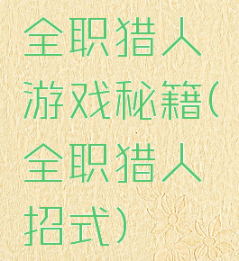 全职猎人游戏秘籍(全职猎人招式)