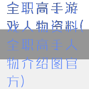 全职高手游戏人物资料(全职高手人物介绍图官方)