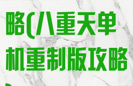 八重天单机攻略(八重天单机重制版攻略)