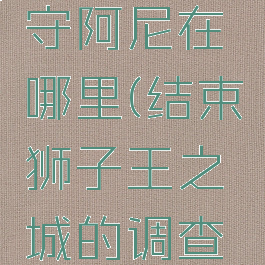 冒险岛看守阿尼在哪里(结束狮子王之城的调查看守阿尼)